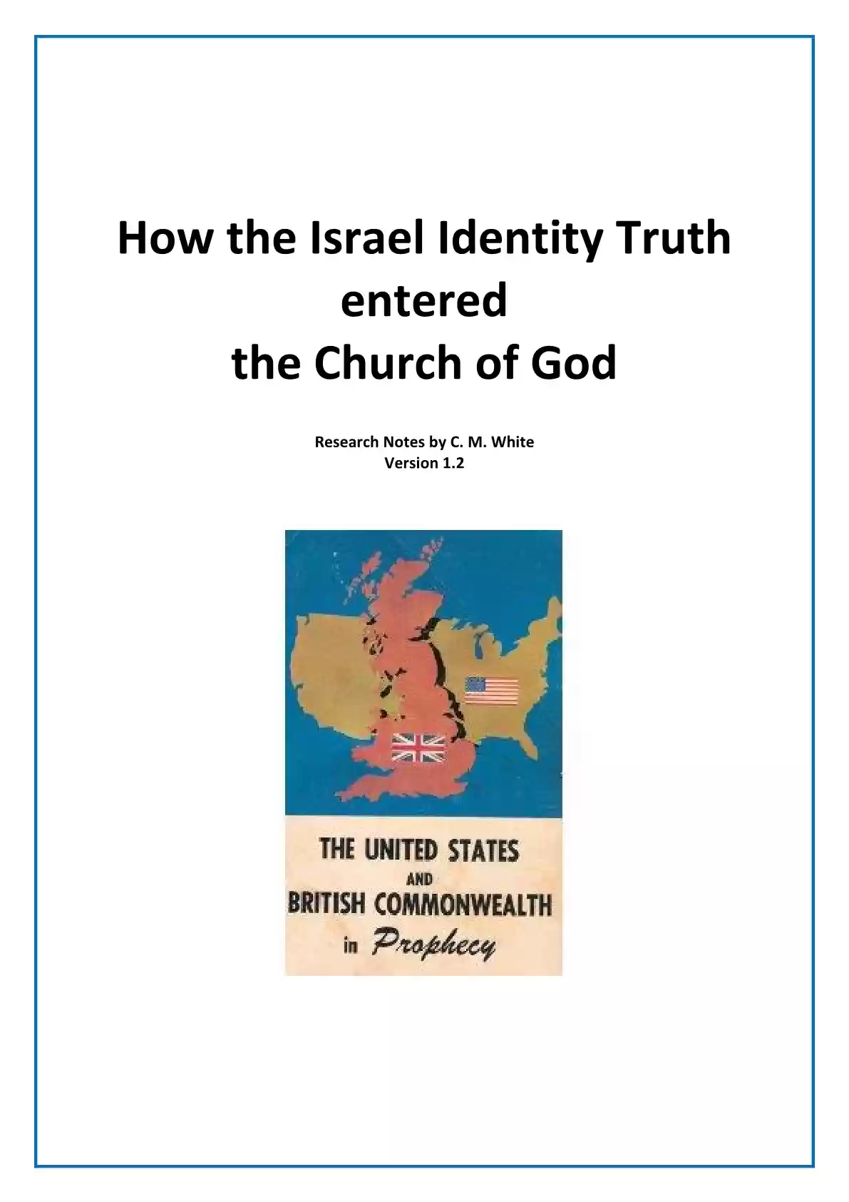 How the Israel Identity truth entered the Church of God - Page 11